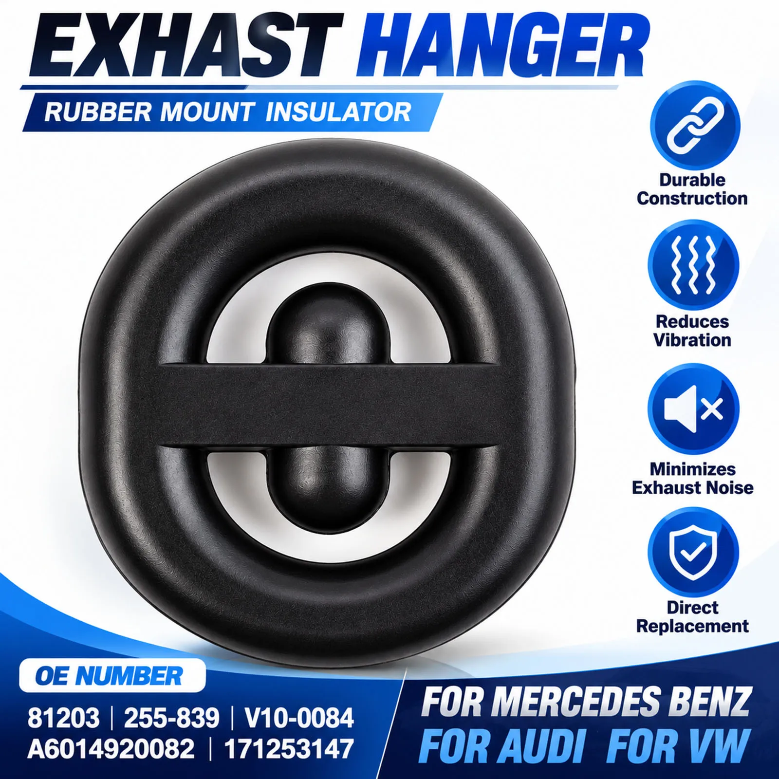 Car Replacement Exhaust Pipe Hanger Rubber Mounting For VW Caddy Golf Jetta Passat Audi Seat Mercedes Benz 171253147 A6014920082