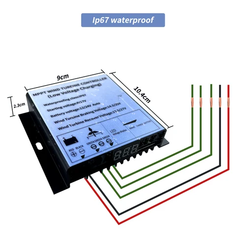Imagen 2 del producto Controlador de carga de turbina eólica de 12V, 24V, 48V, 600W, 800W, MPPT, refuerzo de baja velocidad del viento, regulador de carga, cargador generador