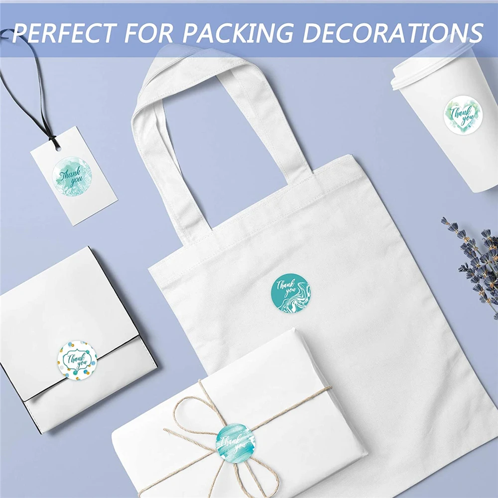 Rollo de pegatinas redondas de agradecimiento, pegatinas de decoración de flores, etiqueta de sellado de sobre, álbum de recortes, regalo de fiesta de boda, 1 pulgada, 500 Uds.