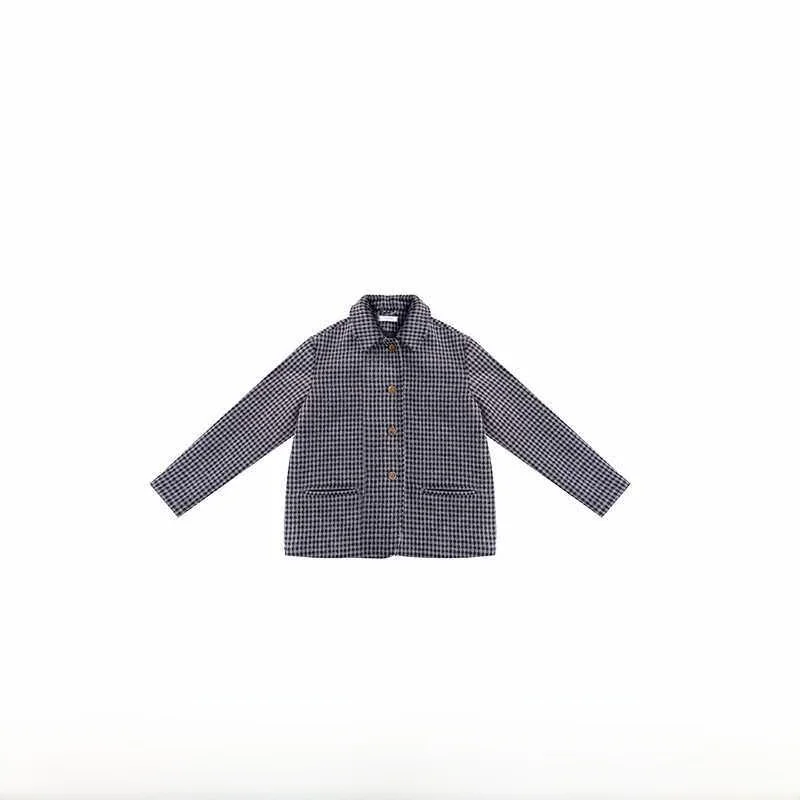 

Langqing Tong Women's Plaid Woolen Coat Single Button High ade Autumn Long Sve Faionable Outerwear 30-34 Years Old