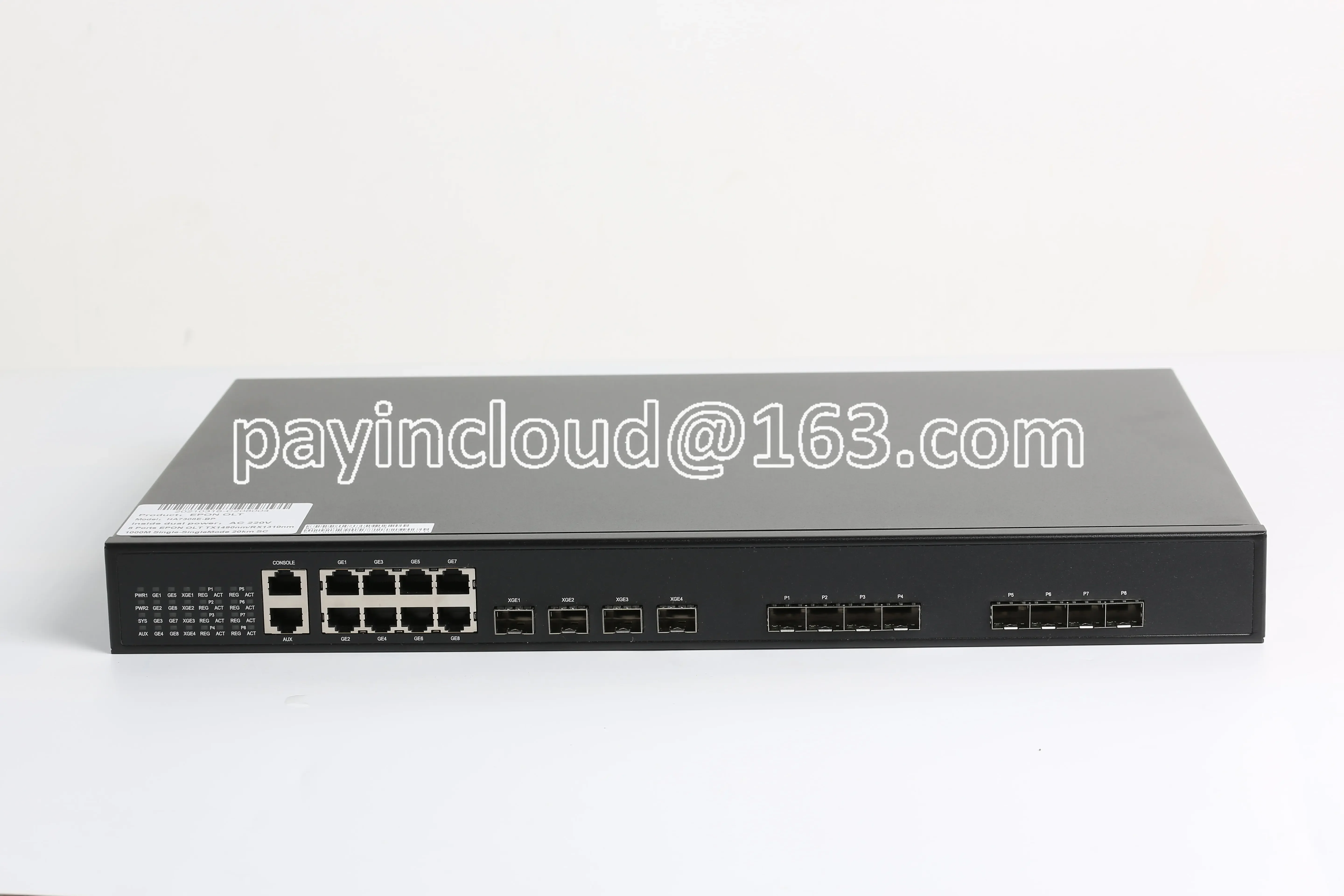 1U Standard Montato Su Rack 8 Porte Epon Olt SFP PON + 12 Uplink Attrezzatura In Fibra Ottica Compatibile Ftth