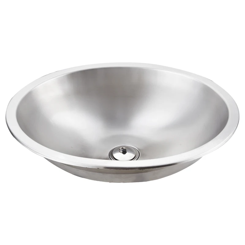 Drop-in Sink Oval 304 Stainless Steel Lavabo Embedded Washbasin Small Bathroom Basin