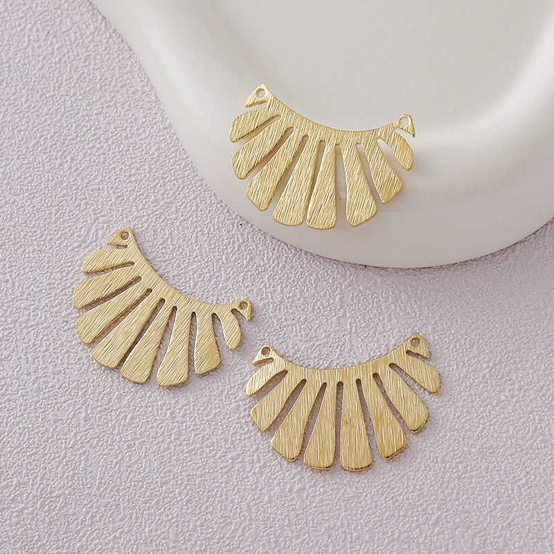 20PCS primary color brass brushed DIY accessories flower petal double hole DIY accessories suitable for handmade