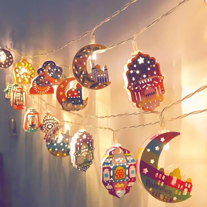 مصباح زيتي تقليدي على شكل قلعة القمر، ديكور LED لعيد رمضان، هدية مهرجان إسلامي، ديكور منزلي إسلامي، زينة إضاءة للعطلات