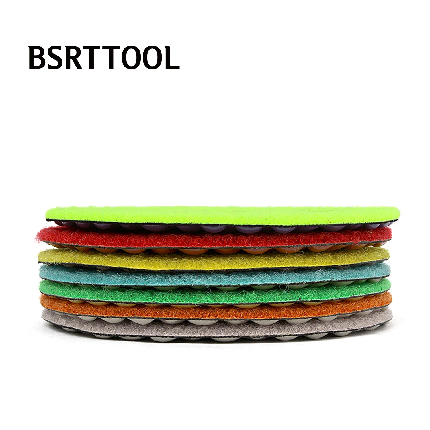 

BSRTTOOL 7pcs/Lot Dry Diamond Polishing Pad 4 Inch Shaped Resin Bond Grinding Disc For Granite Marble Sanding Disc