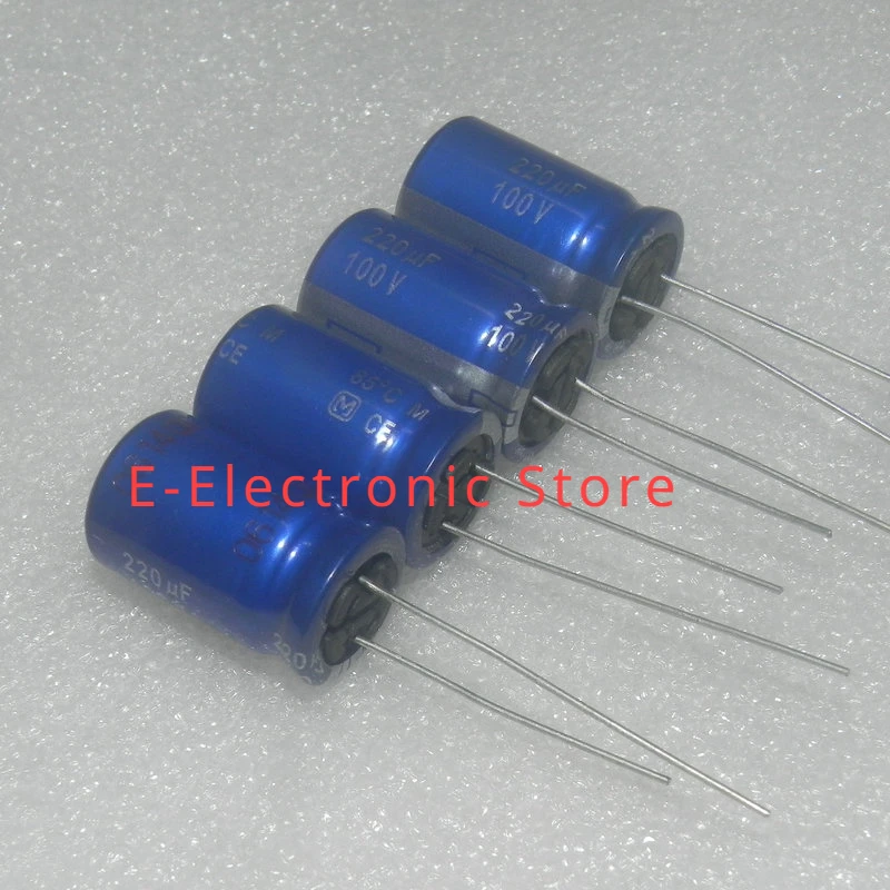 5PCS/LOT Aqua Blue AM 100V 220UF Fever Audio Aluminiowy kondensator elektrolityczny