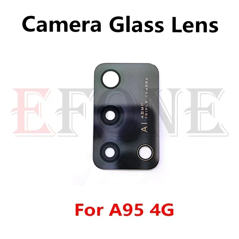 2 uds para OPPO A15 A16 A17 A35 A53 A53s A91 A92 A92s A94 A95 4G 5G cubierta de lente de cristal de cámara trasera con pegatina adhesiva