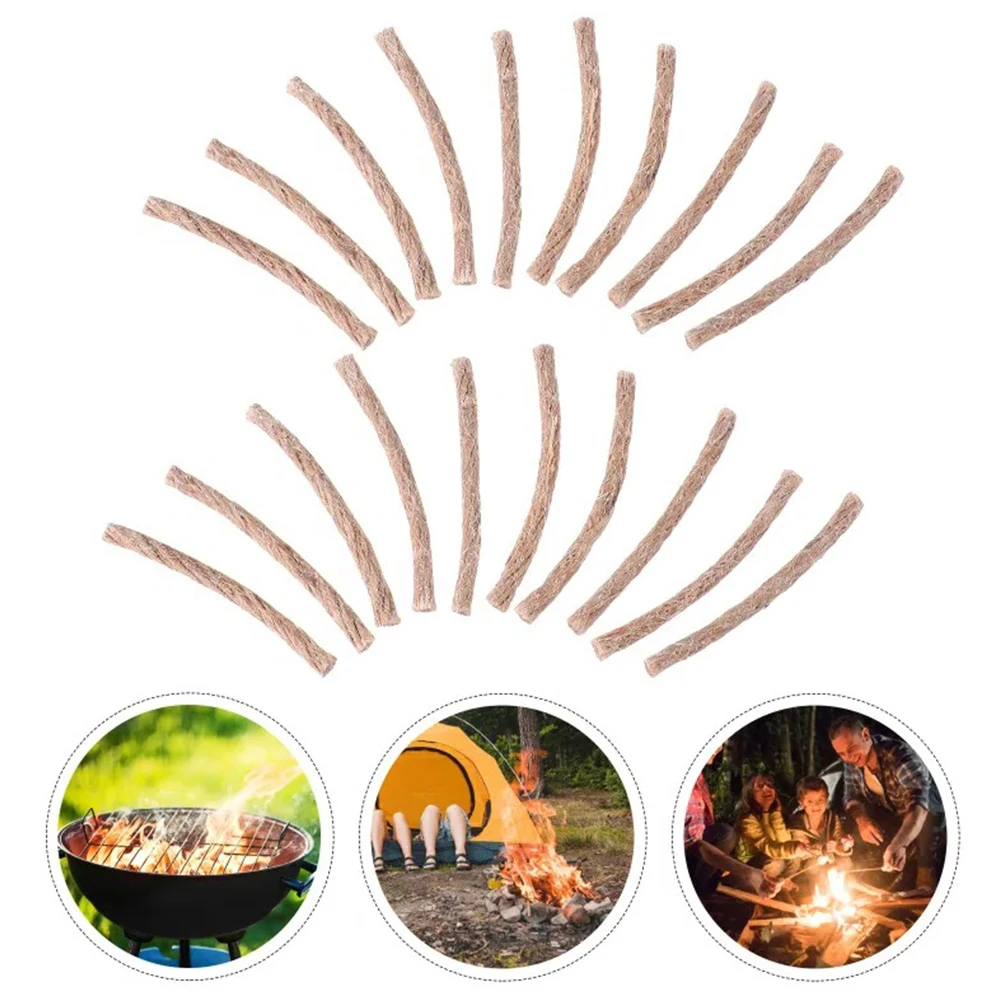 10/20Pcs Survival Wick Hemp Cord Camping Lighter Hemp Fire Starters Outdoor Wick Camping Ropes Survival Tools