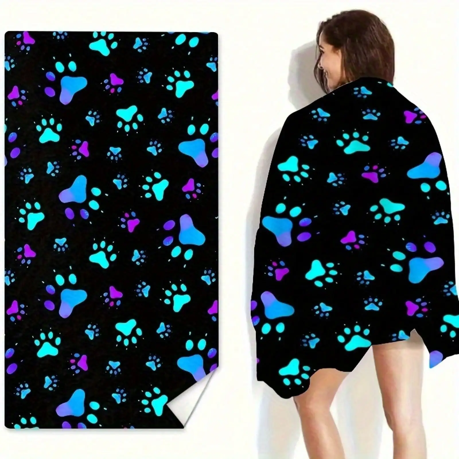 

Polyester Adult Bath Towel-Polyester Adult Bath Towel-[Quick Dry Towel] Quick Dry Polyester Microfiber 1PC Beach Towel | Soft Geometric Dog Paw Print Pattern, Machine Washable, Cozy Oblong Towel For Outdoor, Pool, Bath, Yoga, Fitness, Camping Travel - 260