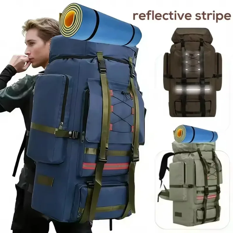 Large Capacity Outdoor Tactical Backpack Military Style Camping Hiking Travel Rucksack Men Women 130L Multi pocket travel bag