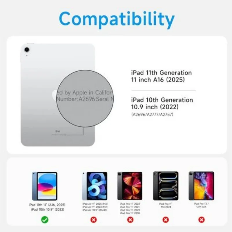 Capa de teclado sem fio ZLOS KNM02 para iPad Pro 11" 2025 / iPad 10a geração 10,9" 2022, touchpad, luz de fundo de 7 cores, suporte flutuante