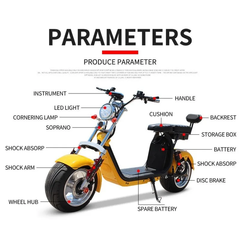Wide tire two-wheeled Harley car electric car battery car