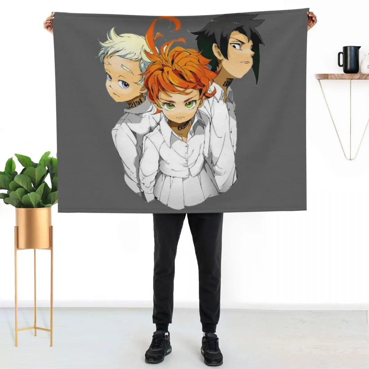The Promised Neverland Throw Blanket Flannel Fabric Moving Plaid Soft Softest sofa bed Blankets