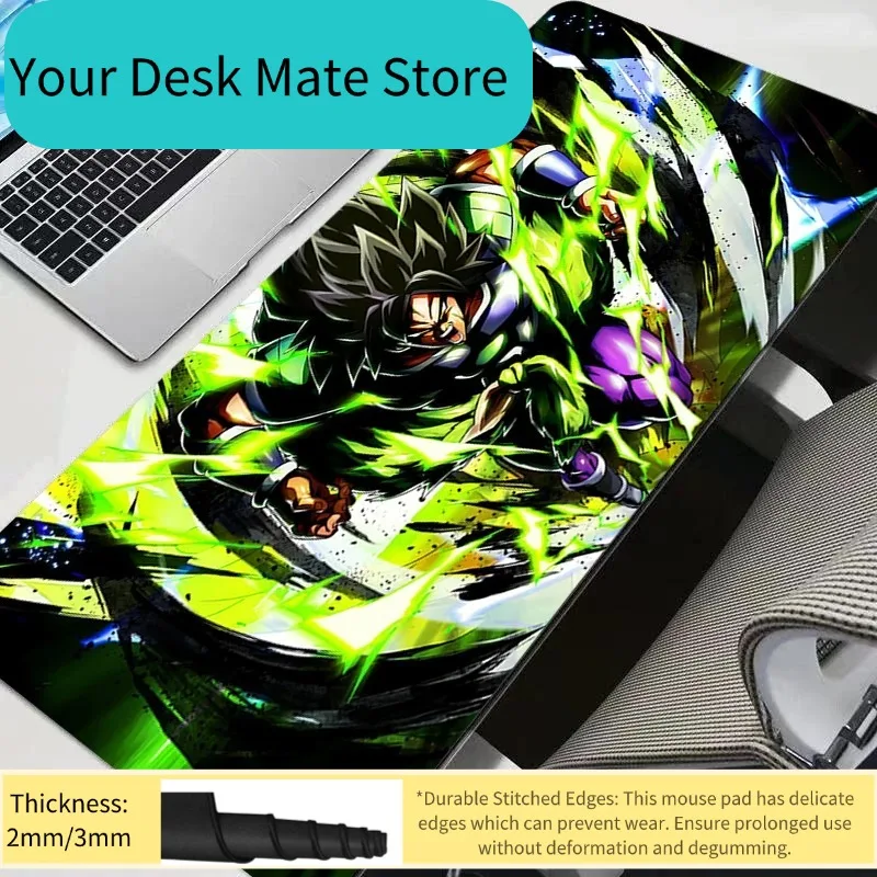 

Коврик для мыши Broly Dragon Ball Z, большой игровой коврик для компьютера, ноутбука, ПК, аксессуары для игр, коврик для клавиатуры DBZ, настольный коврик