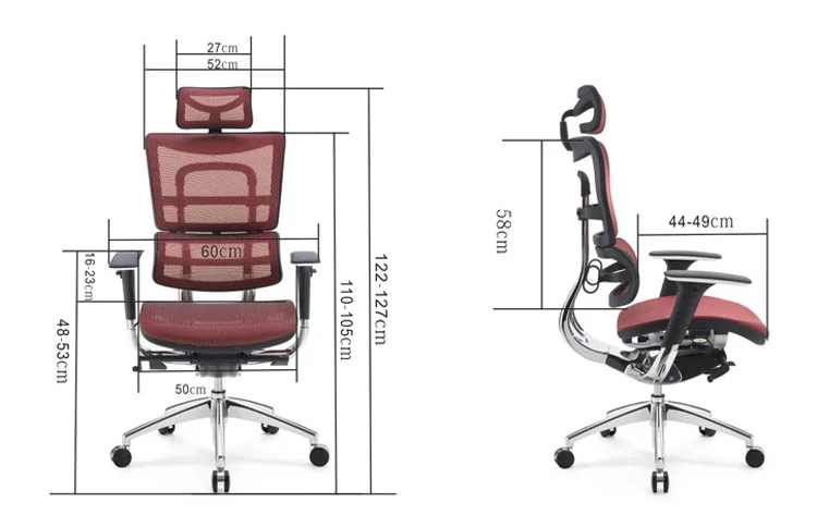 Silla de oficina de cuero ergonómica ajustable, silla de ordenador de fábrica China