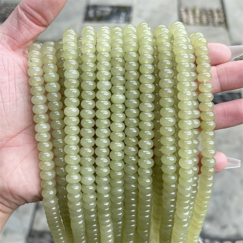 8*5mm Natural Hetian Jade Abacus Shape Beads Polished Loose Spacer Bead For Jewelry Making DIY Necklace Bracelet Accessories