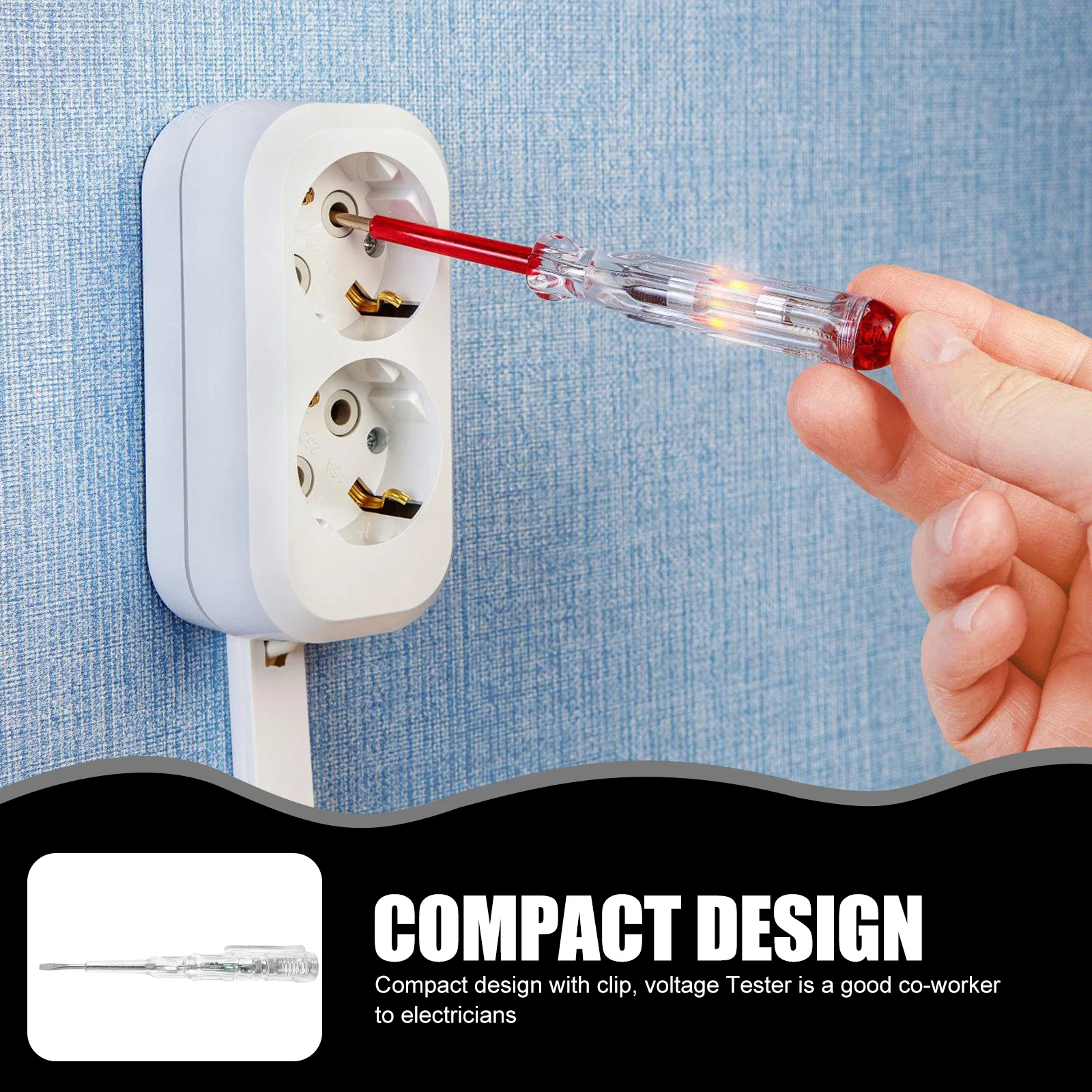 

2pcs Voltage Pen Slotted Screwdriver Electric Circuit Tester For Home Office Cables Outlets Diy Standard Detection Tool