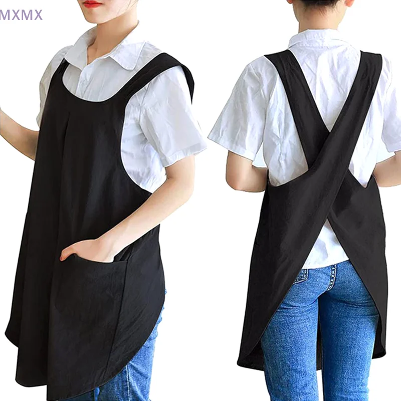 

Cross Back Aprons For Women, Smock Apron With Pockets Cute Gardening Dress Crossed Aprons For Women With Pockets Aprons