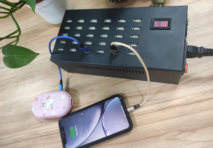 30 Ports USB Charger Power Adapter Wall Fast Charging Dock Station 300W for Apple iPhone iPad Samsung Huawei Smartphone Table