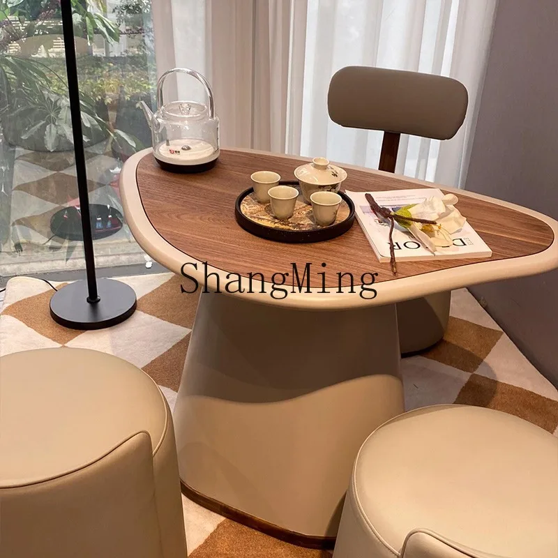 ZHB balcony tea table cream wind small household mini small tea table special-shaped modern simple