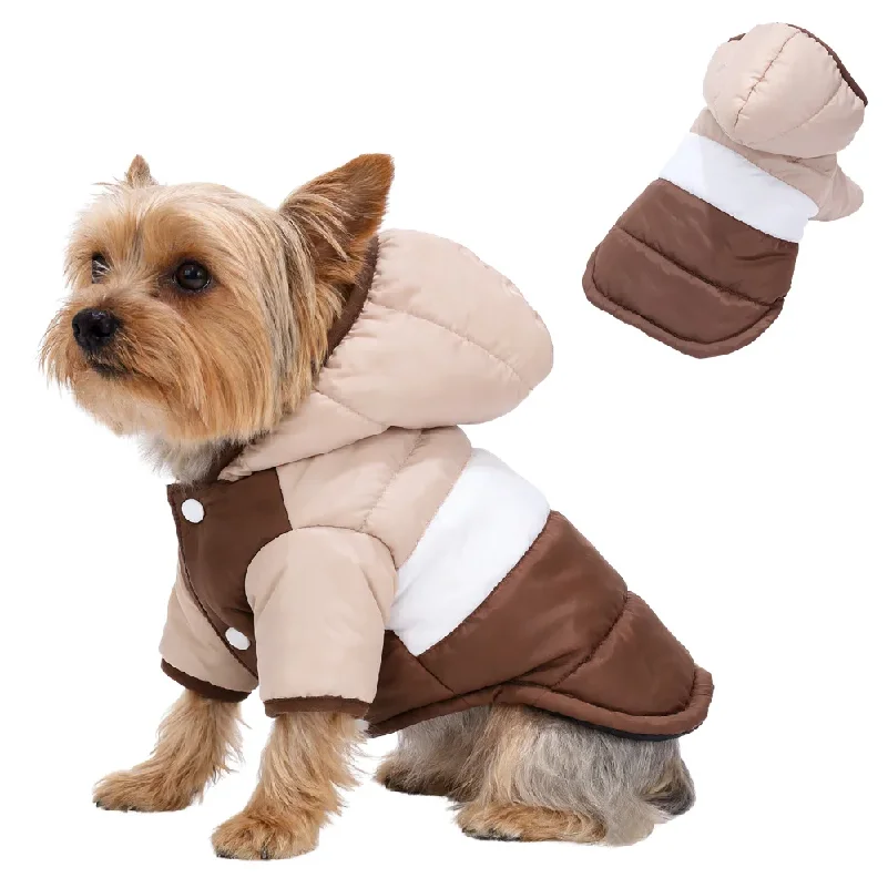 Sudadera con capucha para perros pequeños y medianos, ropa para gatos, chaqueta cortavientos de invierno para cachorros, abrigo cálido de lana para gatos, ropa para Yorkshire Bulldog