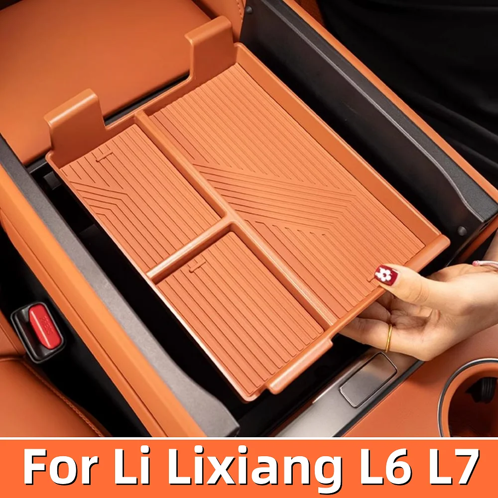 

For Li Lixiang L6 L7 2024 ABS Car Under Center Console Organizer Storage Armrest Storage Box Auto Styling interior Accessories