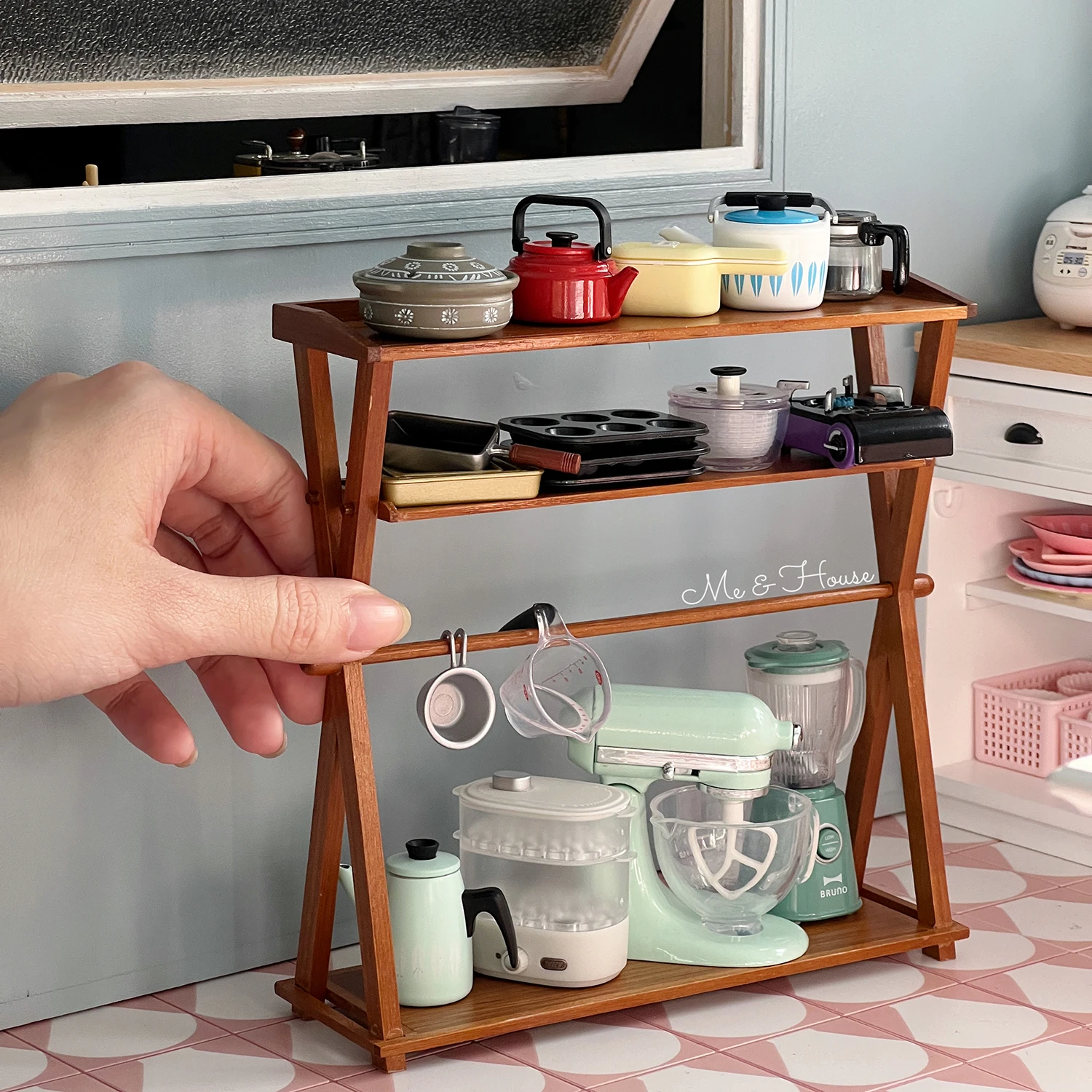 1/6 Doll House Furniture Accessories Mini Model Kitchen Shelf Storage Rack Bjd Ob11 Gsc Blyth Soldier Lol Dollhouse Miniatures