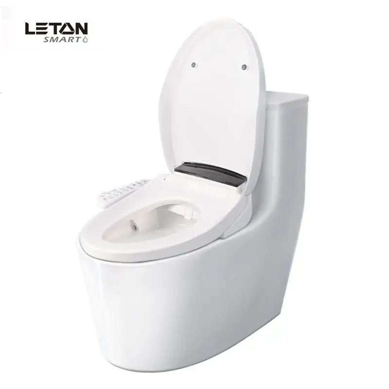 Best Italian Automatic Siphonic Cleaner Raised Women One-piece Ceramic WC 2 In 1 Plastic Smart Toilet Seat Lid