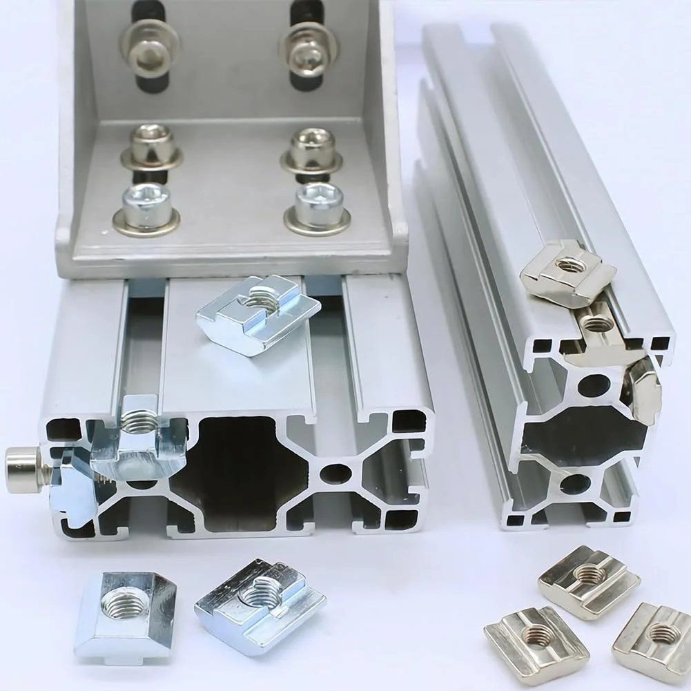 50PCS M5 Sliding Nut with M5x10mm Hex Socket Screws Suitable for T Slot Aluminum Profiles and For Furniture Installation