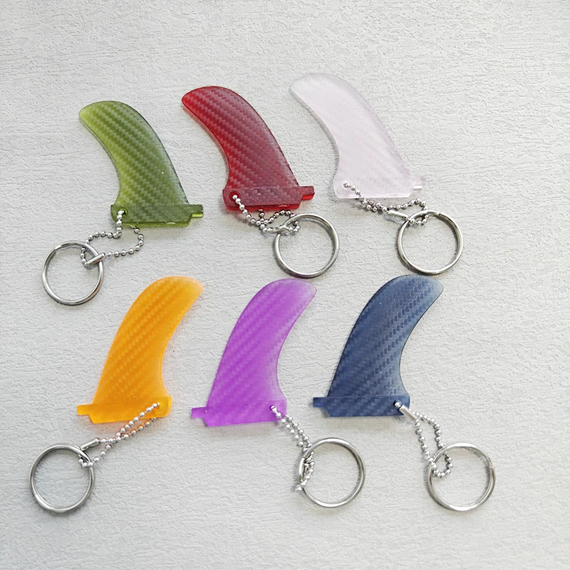 Surfboard fins key chain small cute single fin keyring  gift souvenir for family or firends