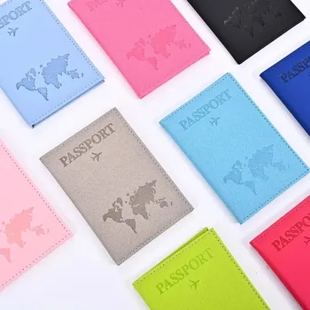2024 Harita Baskı Seyahat Pasaport Kapakları Kadın Erkek Renkli Pasaport Tutucu KIMLIK Kartı Tutucu Uçuş Bilet Klip Seyahat Aksesuarları