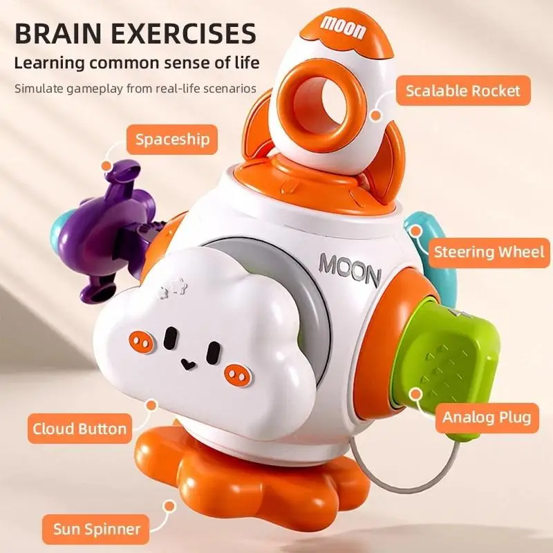 6 in 1 Baby Sensory Educational Busy Cube Portable Tactile Training Travel Toy for Toddlers Age 1+