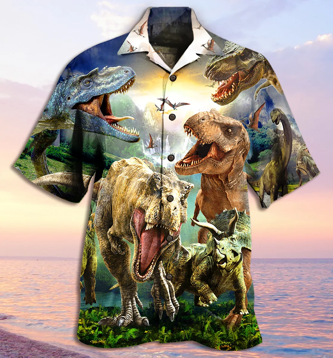 ديناصور الرجال قميص قصير الأكمام الكوبي نمط كبير هاواي القمم ثلاثية الأبعاد طباعة y2k الصيف عطلة عطلة ملابس الحفلات