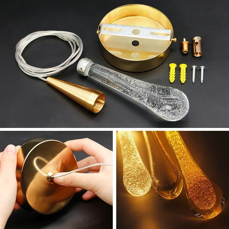 MYU TA クリスタル Led ペンダントライト寝室ダイニングルームバー水滴シャンデリア階段ランプ室内装飾吊りランプ