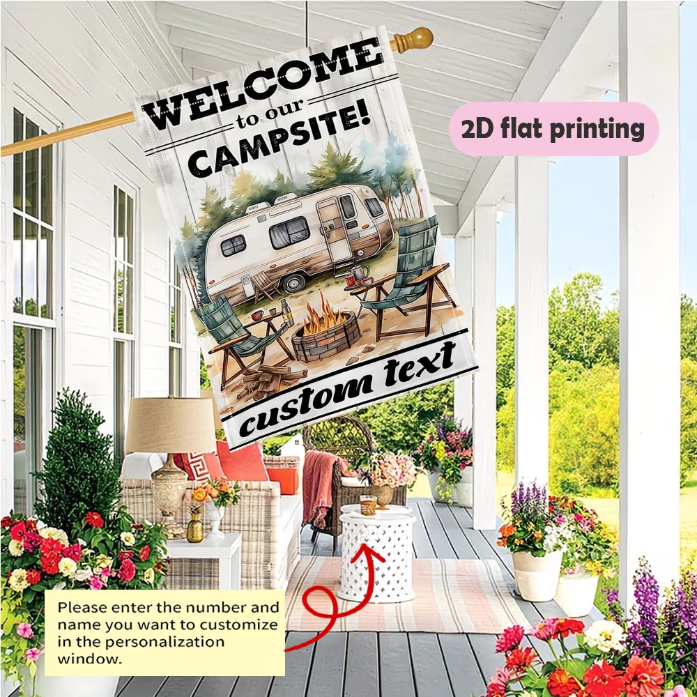 1pc double-sided Customizable Campsite Garden flag personalized custom text Durable outdoor flag 30*45cm(12x18in)