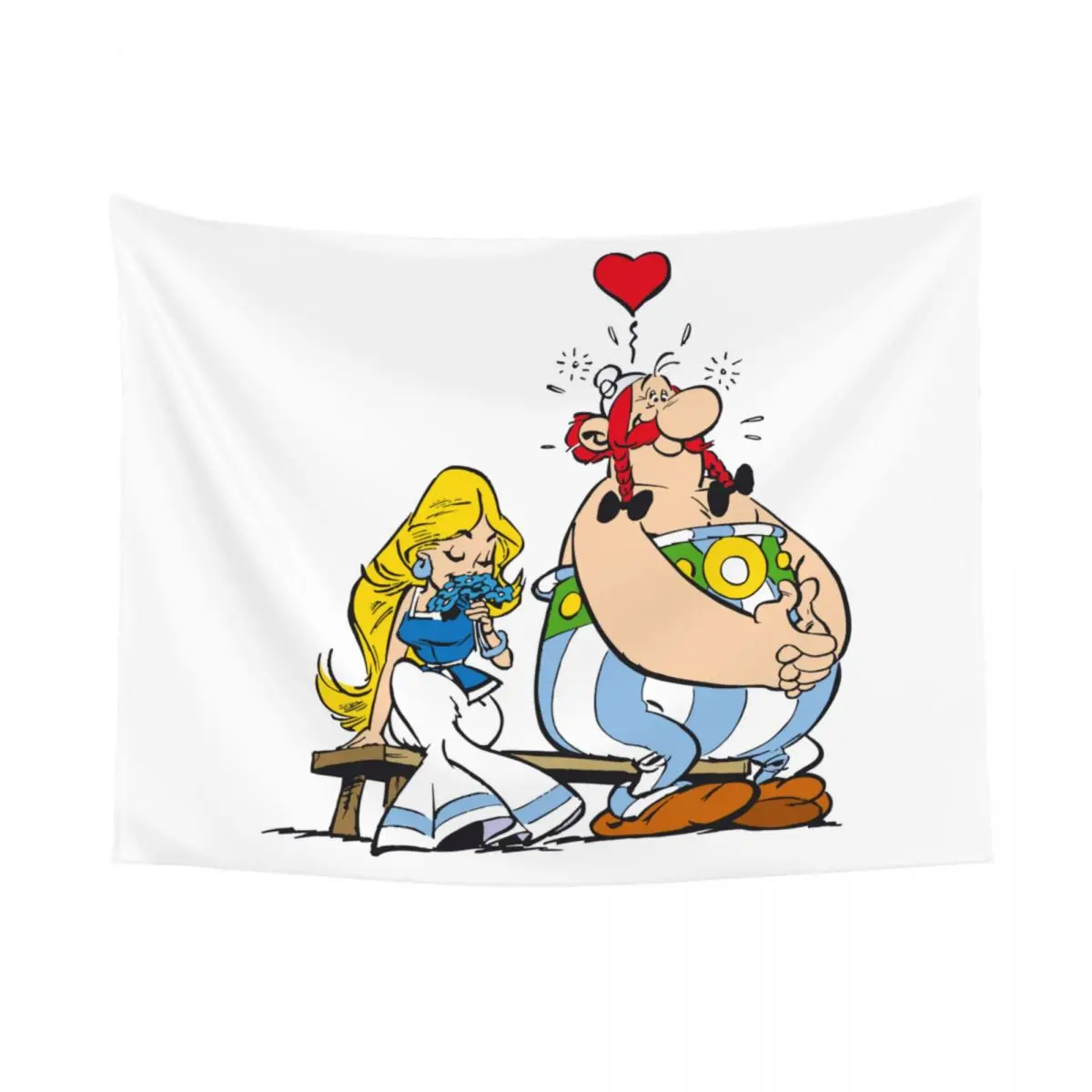 Obelix Love Tapestry Home Decor Custom Hippie Wall Hanging Adventure Comic Asterix Tapestries for Living Room