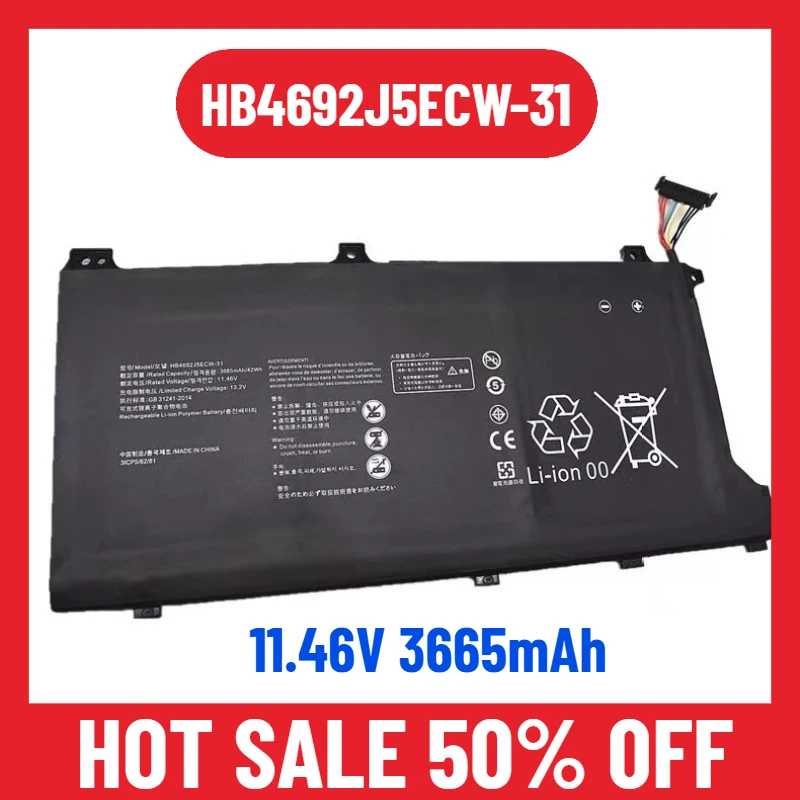 

11.46V 3665mAh for Huawei Honor MagicB00K 15 BOh-WAQ9HNR Laptop Battery HB4692J5ECW-31