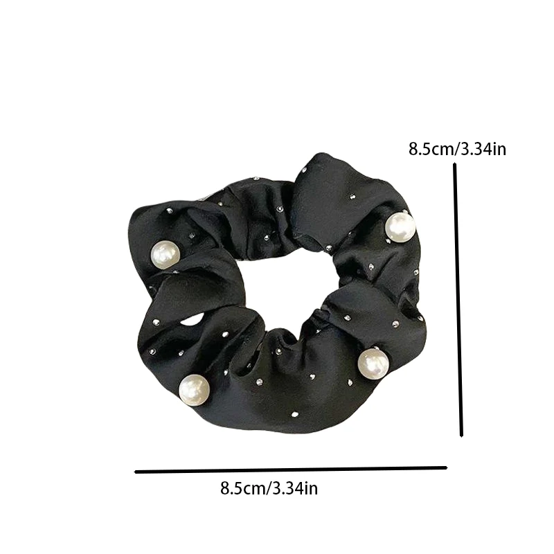 حبل شعر لؤلؤي من القماش البسيط للمرأة أنيق لا يسبب ضررًا لربطات الشعر على الموضة للفتيات على شكل ذيل حصان عالي