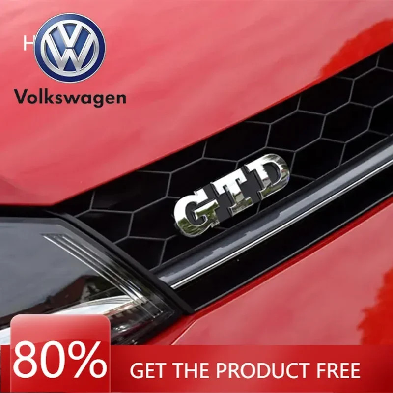 

Металлическая эмблема в стиле GTD для VW Volkswagen Jetta MK5 Golf 3D - для заднего багажника и передней решетки, совместима с отдельными моделями VW Polo/Golf M