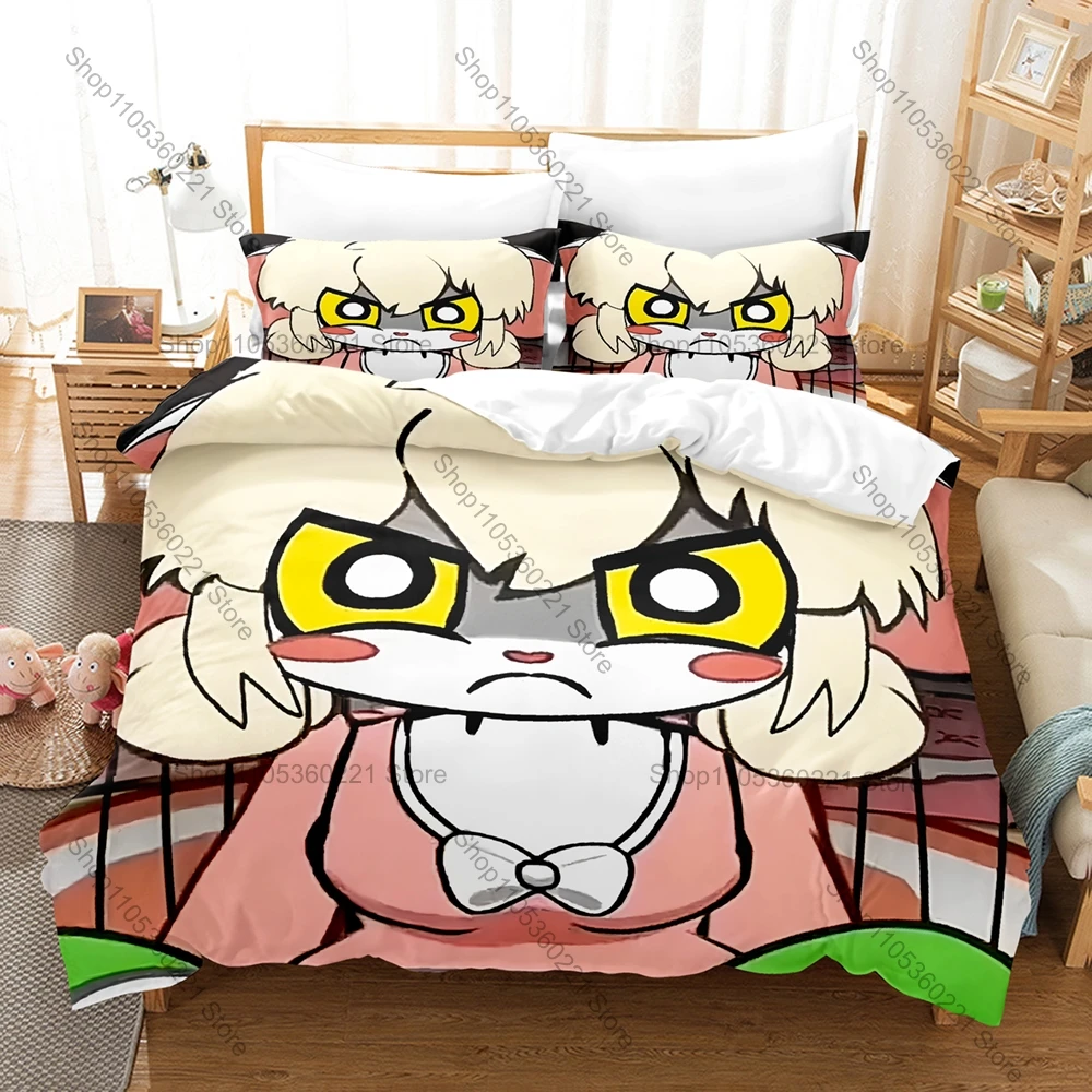 Terrible Mouse Bedding Set 3Pcs Kawaii Mouse Duvet Cover Pillowcases Soft Microfiber Bed Set Home Decor Game Kawaii Pattern