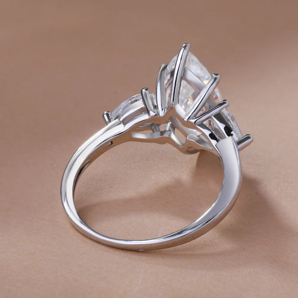 3 Carat Marquise Cut Moissanite Engagement Ring for Women S925 Sterling Silver AU750 Plated Pass Diamond Test Wedding Band GRA