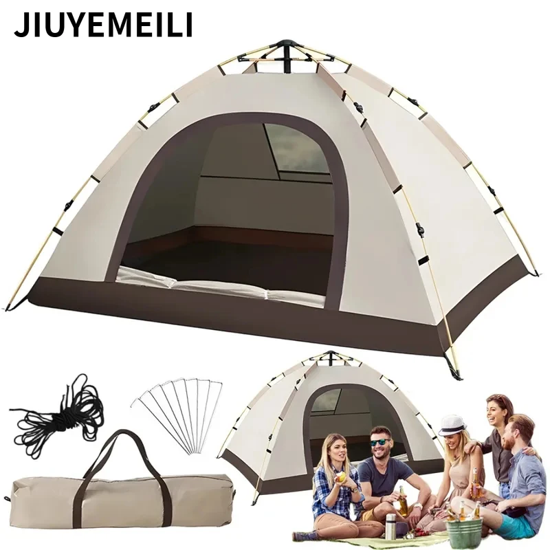 Hydraulic Tent for 2-3 People – Quick Setup Spring System – Dome Structure with Fiberglass Poles  – Camping Hiking Picnic Gea