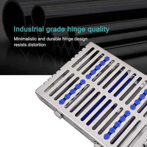 Imagen 2 del producto ELIJAH-estante de esterilización Dental, caja de esterilización Autoclavable quirúrgica, Cassette Dental inoxidable, bandeja de desinfección de fresas