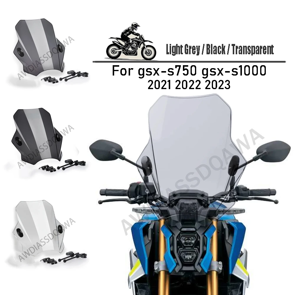 

Переднее ветровое стекло мотоцикла для gsx-s750 gsx-s1000 2021 2022 2023, дефлектор ветрового стекла