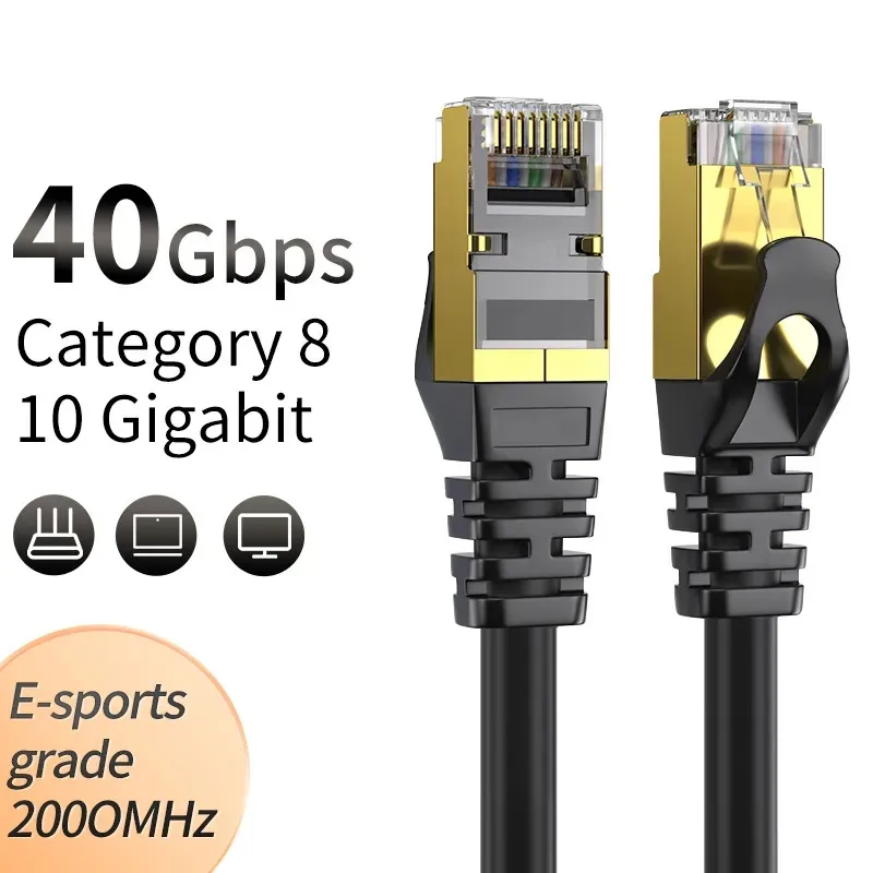 Cat8 RJ45 Ethernet Cable 40Gbps 2000MHz Patch Cable High Speed Cat 8 Network Wire For Laptops PS4 Router Lan Cable Modem RJ 45