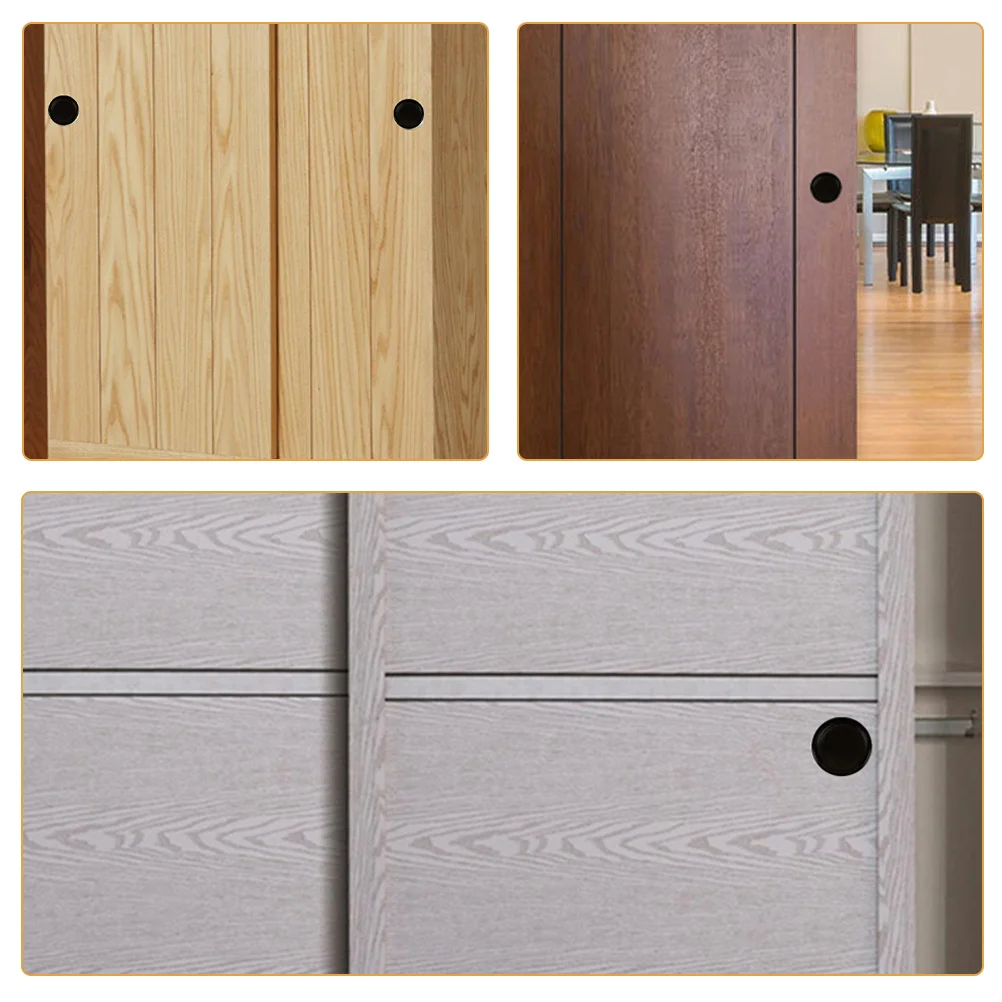 

2pcs Barn Handle Steel Round Finger Pull For Garage Cabinet Sliding Door Silver Gate Handle Shed Door Hardware Tool