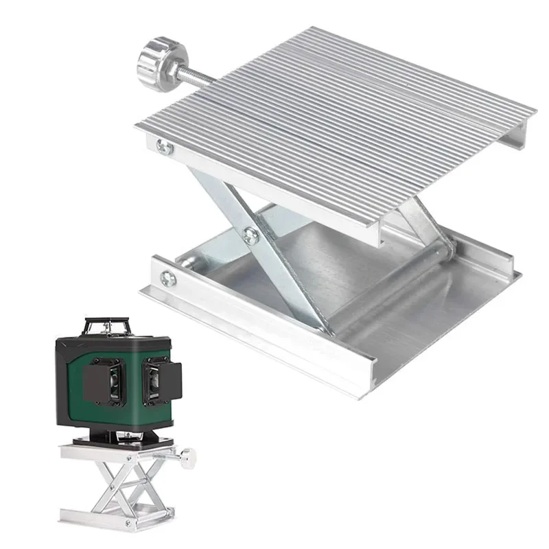 Lab Lifting Platform 90mm Adjustable Aluminum Alloy Rack Scissor Lab Lifter Stand Laser Level Holder for Floor Line Laser Level