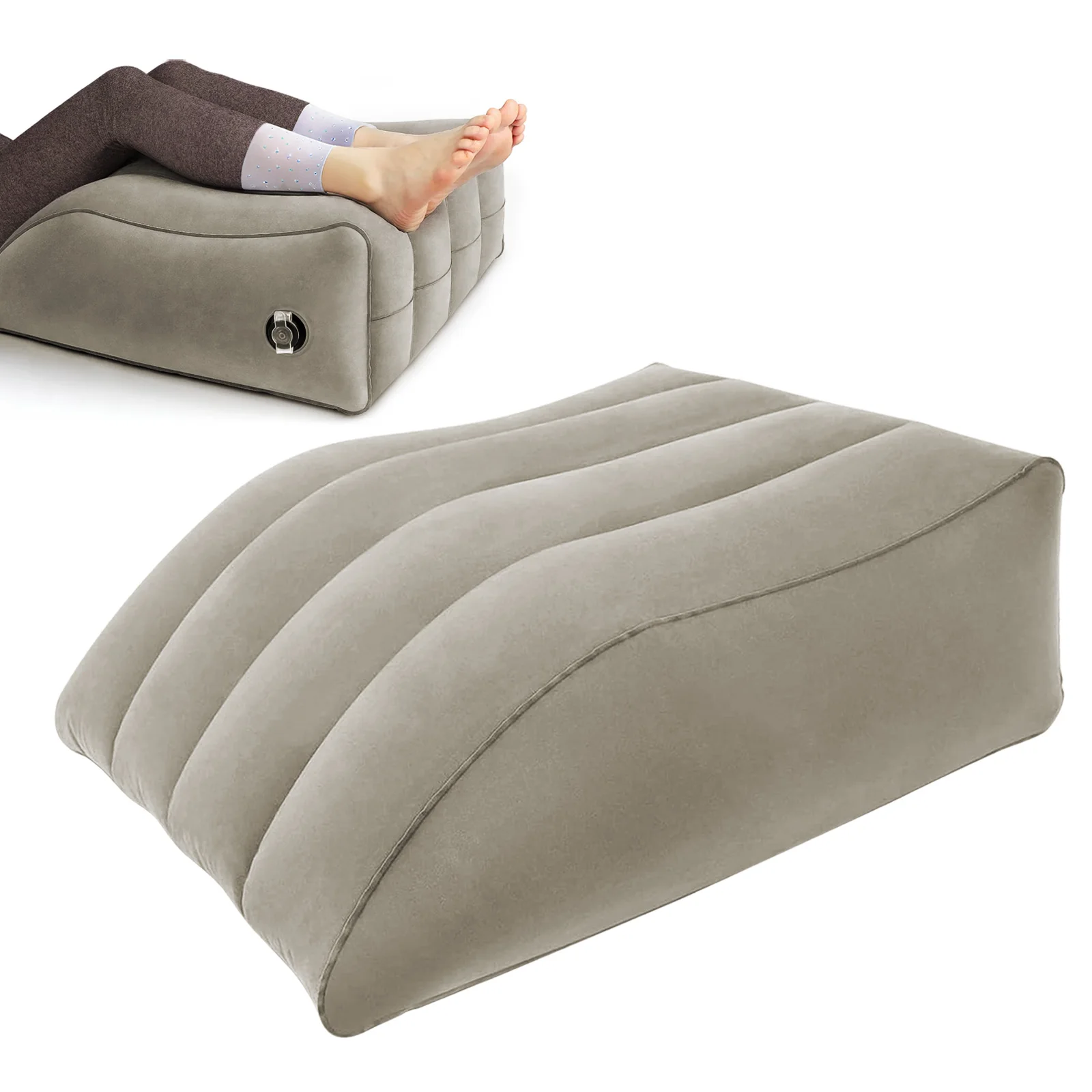 Leg Elevation Pillow, Inflatable Leg Rest Cushion - Circulation Improvement Pad for Sleeping and Reading, Ideal Wedge Pillow
