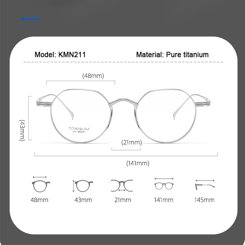 Japanese Brand Designer Pure Titanium Handmade Glasses Men Retro Round Optical Eyeglasses Anti-blue Light Ultralight Frame