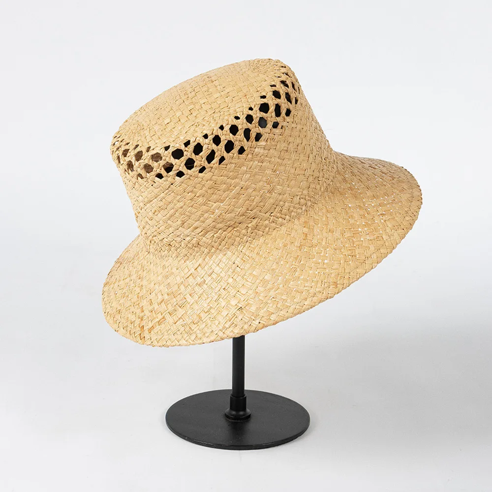 Women Raffia Bucket Hats Hollow Out Style Sun Hat Luxury straw hat for women uv protection summer hats fashion beach Hat